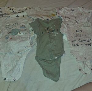 Gerber Kids One Pieces Bodysuits - Green, White, Gray